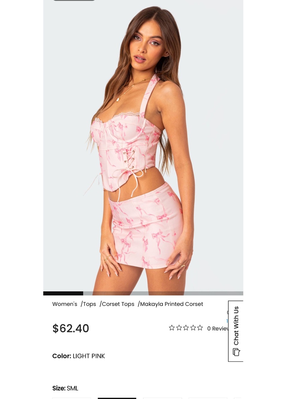 EDIKTED Makayla Light pink PRINTED CORSET-Online Exclusive